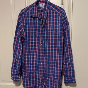 Southern Tide Blue and Pink Checkered Shirt